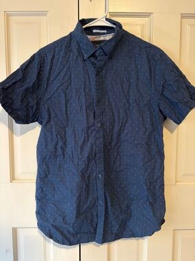 Denim & Flower Men's Navy Short-Sleeve Button-Down Shirt